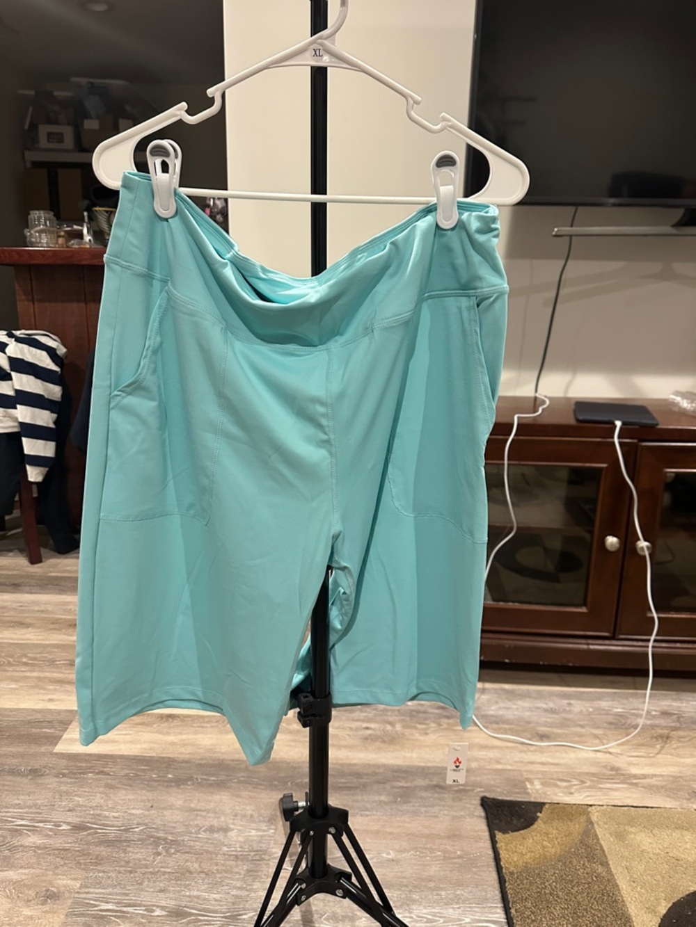 Light Teal Women's Active Shorts - Stretch Comfort